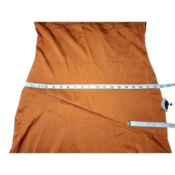 Womens Satin Drape Cowl Neck Sleeveless Strappy Cami Split Slit Party Midi Dress - Picture 14 of 16